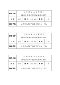 保山市隆阳区沙河金[宝铜矿资源储量核实报告