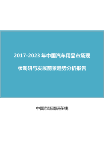 中国汽车用品市场调研报告