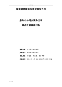 福建烟草精益改善课题报告材料书(客户细分智图)最终版