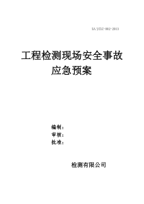 工程检测现场安全事故应急预案