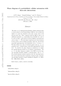 Phase diagram of a probabilistic cellular automato