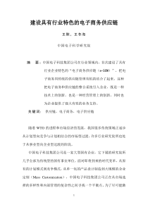 建设具有行业特色的电子商务供应链(DOC 9页)