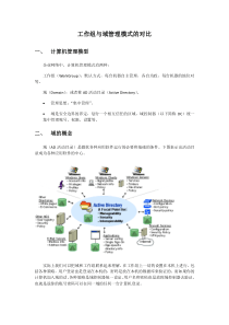 工作组与域管理模式的对比