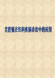 宫腔镜在妇科疾病诊治中的临床应用PPT课件