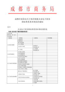 成都市商务局关于组织填报企业电子商务指标体系基本情况的附件d