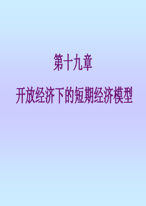 宏观经济学第十九章 开放经济下的短期经济模型