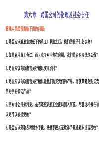 第六章：跨国公司的伦理及社会责任