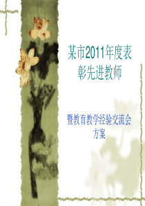 某市2011年度表彰先