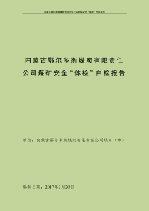 内蒙古鄂尔多斯煤炭有限责任公司煤矿安全“体检”自检报告(最终版)201745