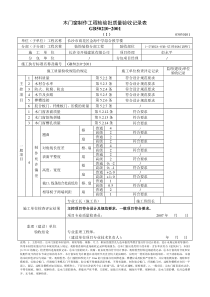 H、木门窗制作工程检验批质量验收记录表