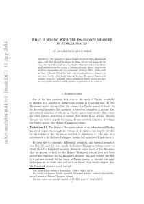 What is wrong with the Hausdorff measure in Finsle