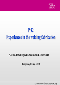 THYSSEN  2006杭州高思讲演(P92钢焊接技术研讨会)
