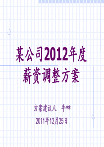 某公司2012年度薪资调整方案.ppt