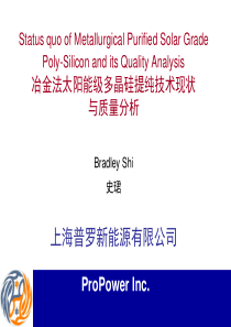 冶金法太阳能级多晶硅提纯技术现状与质量分析(PPT 31页)