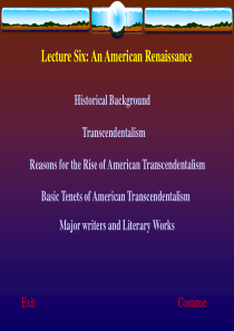 Lecture 6-Transcendentalism