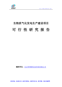 生物质气化发电生产建设项目可行性研究报告