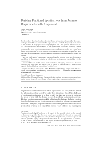 Deriving Functional Specifications from Business R