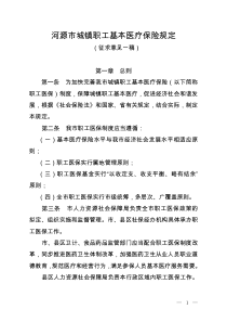 河源城镇职工基本医疗保险规定