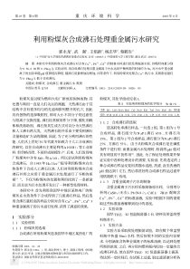 利用粉煤灰合成沸石处理重金属污水研究