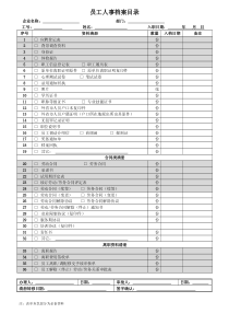 员工人事档案目录