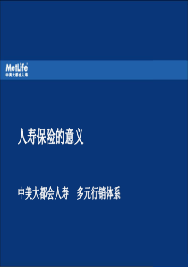 中美大都会岗前培训资料3.人寿保险的意义