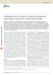 Defining the role of common variation in the genom