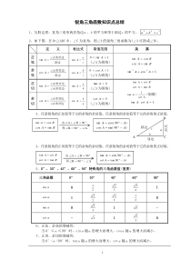 初中三角函数知识点总结及中考真题