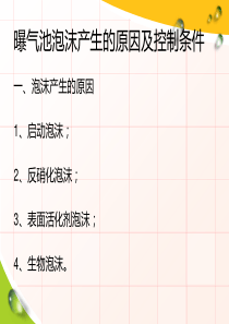 曝气池泡沫产生的原因及控制方法