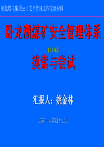 卧龙湖煤矿安全管理工作交流材料