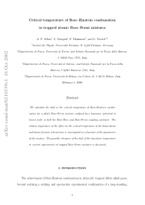 Critical temperature of Bose-Einstein condensation