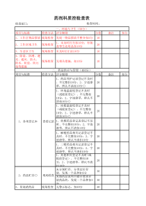 药剂科质控检查表