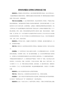 药剂科质量安全管理与持续改进方案