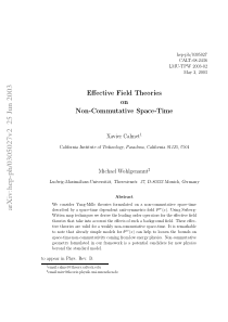 Effective Field Theories on Non-Commutative Space-