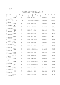 同意核发煤矿矿长资格证人员名单