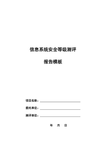 信息系统安全等级测评报告模板