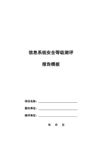 信息系统安全等级评测报告模板