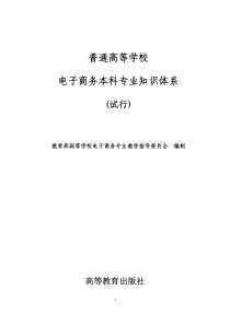 普通高等学校电子商务本科专业知识体系