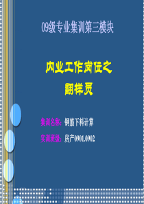 0801专业集训(钢筋下料计算及模板翻样)