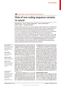 01 Role of non-coding sequence variants in cancer 