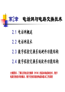 通信网络技术第2章电话网与电路交换技术