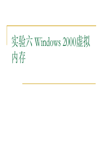 实验六 Windows 2000虚拟内存