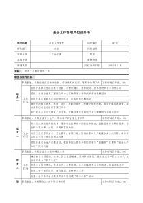 通信行业-工会-基层工作管理岗位说明书