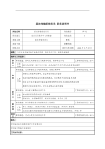 通信行业-省会运行维护中心-基站传输班线务员岗位说明书