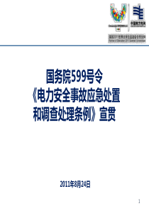 国务院第599号令《电力安全事故应急处置和调查处理条例