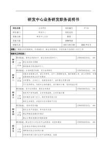 通信行业-研发中心-业务研发岗位说明书