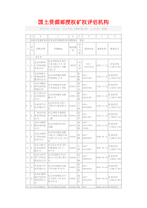 国土资源部授权矿权评估机构