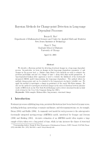 Bayesian Methods for Change-point Detection in Lon