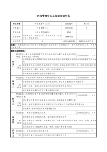 通信行业-网管管理中心主任岗位说明书