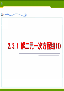 2.3 解二元一次方程组