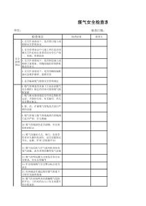 煤气安全检查表